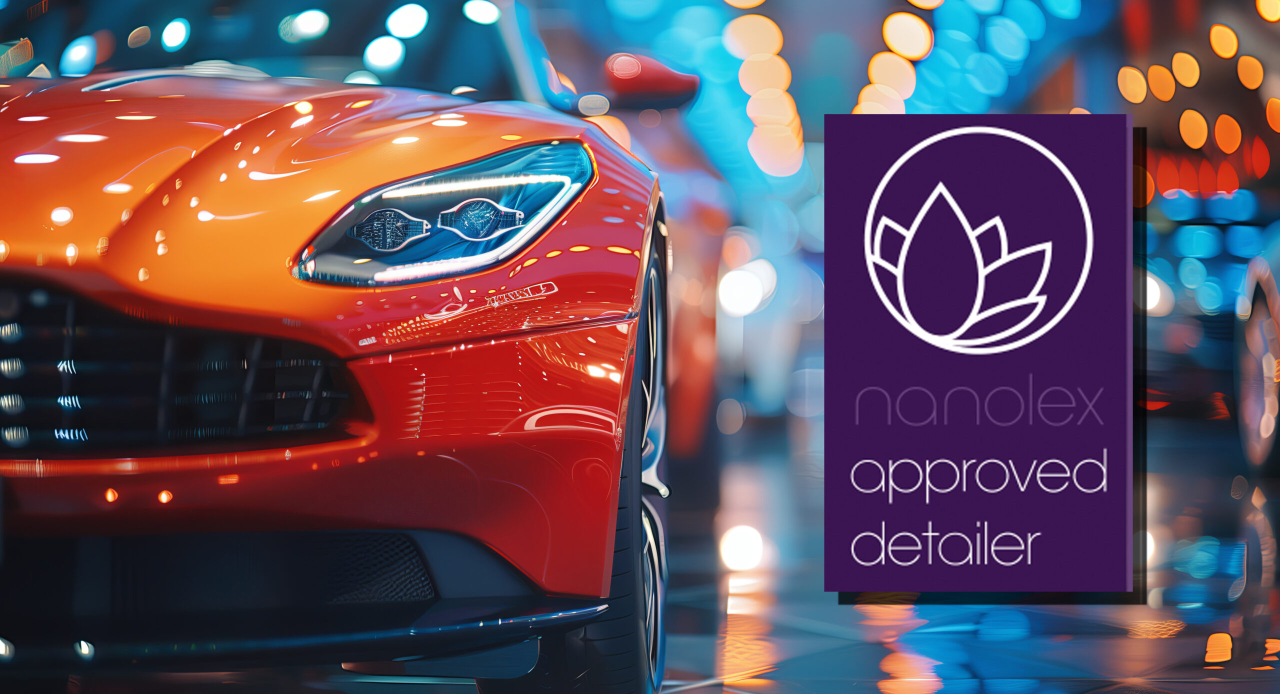 Close up sports cars in the showroom on bokeh background, light reflection. supercars.
